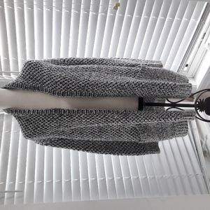 J. Jill Black and White weave open front cardigan